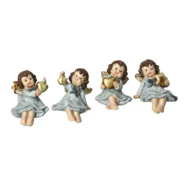 Ange de Noël gris et doré 6.5 cm