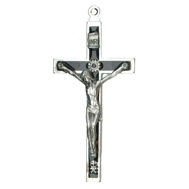 Kruisbeeld - 11 cm - Email / Zwart