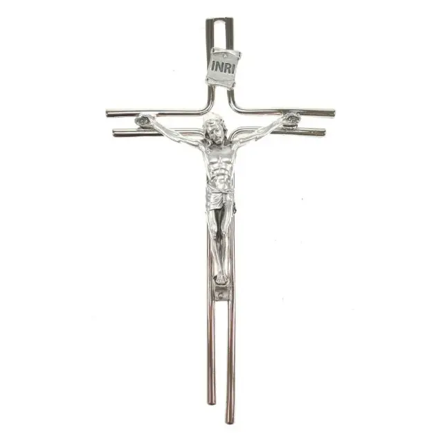 Kruisbeeld - 19 cm - Metaal Vernikkeld