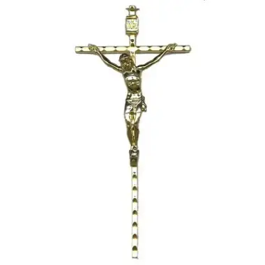 Croix Murale - 15 cm - Métal Doré
