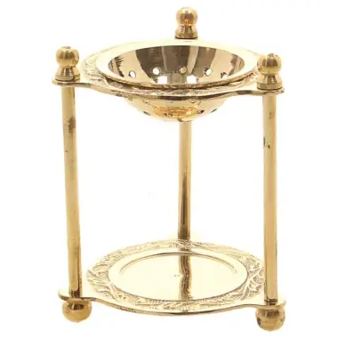 Brûle-Encens pour chauffe-plats - Laiton doré 10 x 7 cm