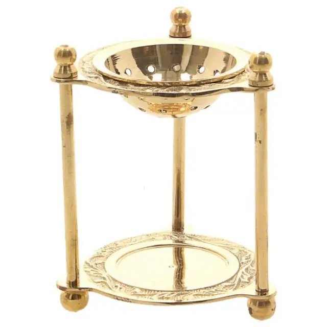 Brûle-Encens pour chauffe-plats - Laiton doré 10 x 7 cm