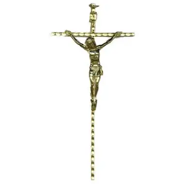 Croix Murale - 18 cm - Métal Doré