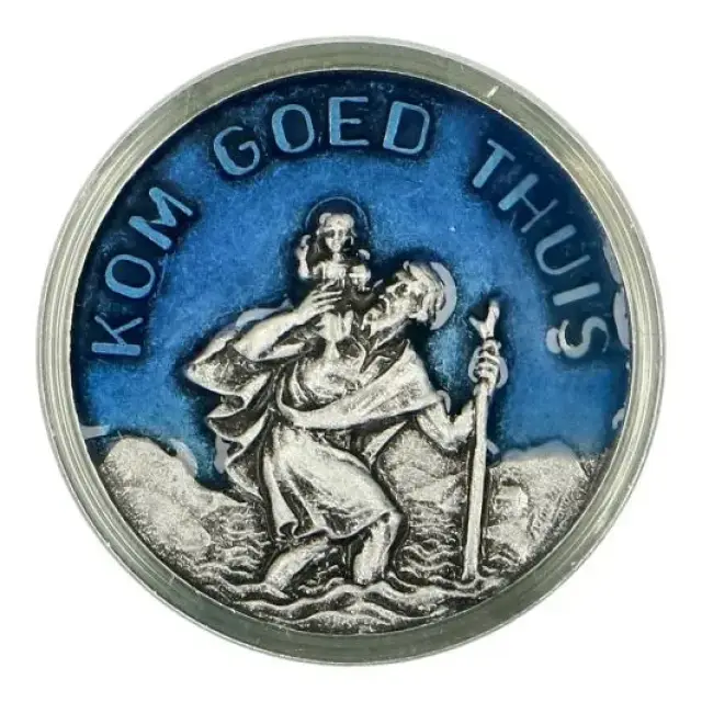 Car magnet St Christopher 30 mm Kom Goed Thuis