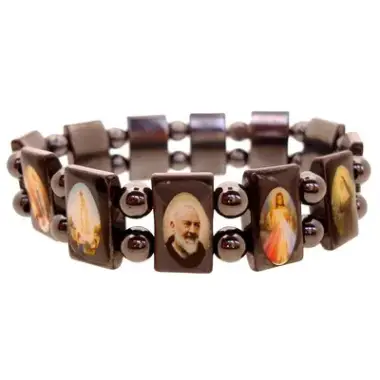 Bracelet elastic various saints hematite