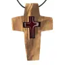 Cross on cord 50 x 35 mm Olive wood