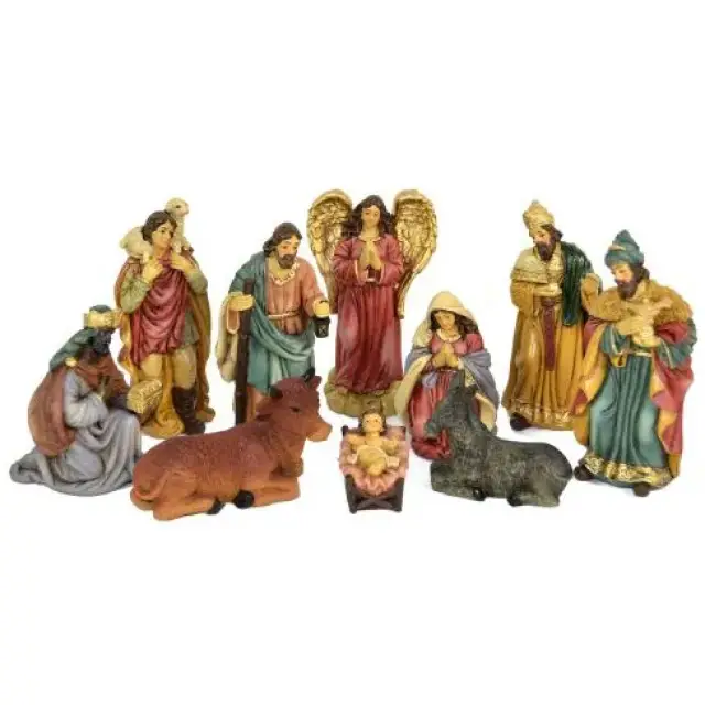 Kerstgroep van 10 figuren - 12 cm