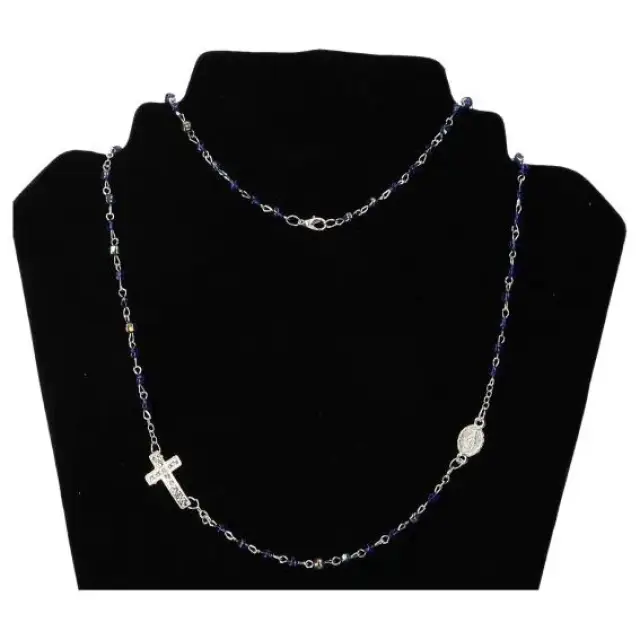Halssnoer 5 Tientjes - Kristal blauw