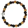 Armband op elastiek Hout 3 kleurig