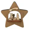 Nativité dans étoile en bois H 12 cm