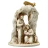 Nativité / grotte en albâtre H 12 cm décor or