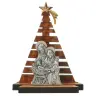 Nativité métal avec sapin bois d'olivier 6 X 7.5 cm
