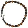 Armband op elastiek Tijgeroog en hematiet