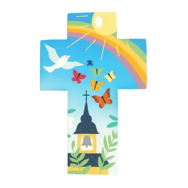 Wall cross 15 cm Blue bell tower
