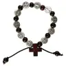 Armband / koord Hout Donkerbruin + Med H. Benedictus