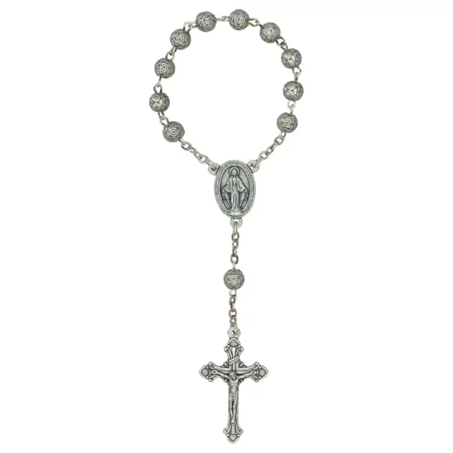 Rosary Roses Silver Plated