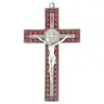 Sint-Benedictuskruis - 12 cm - Met verzilverd email rood