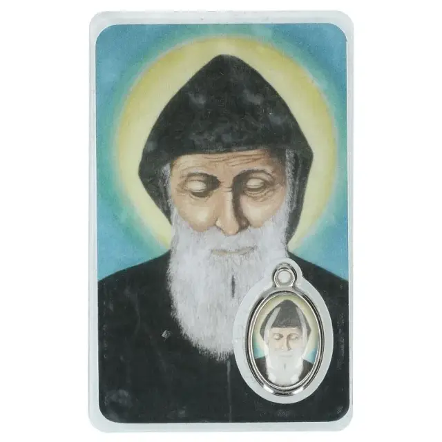 Carte-médaille-prière - St Charbel - Français