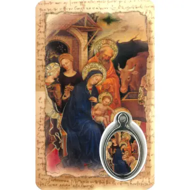Carte-médaille-prière - Noël - 6 Langues