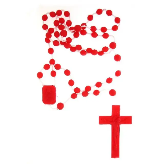 Rozenkrans op nylon - Rood