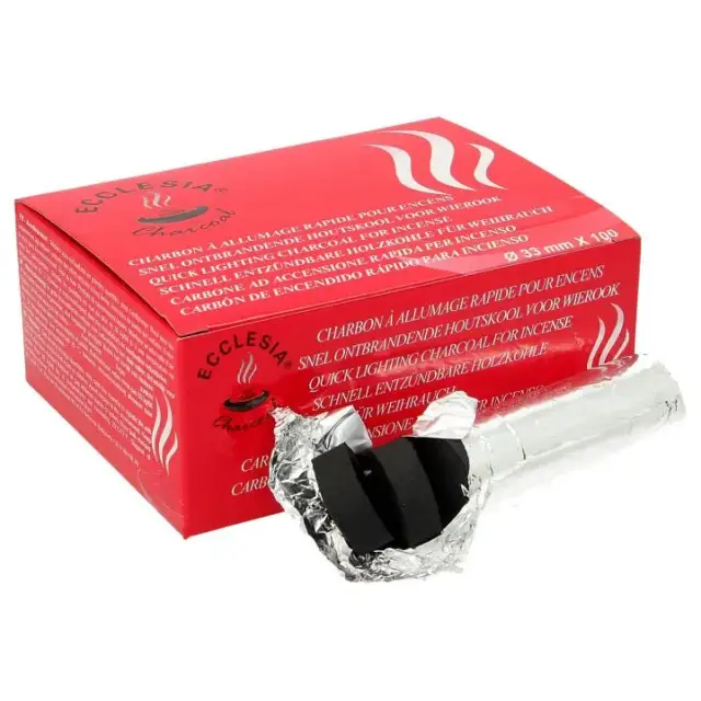 Houtskool 33 mm - doos met 100 stuks - 10 st/rol