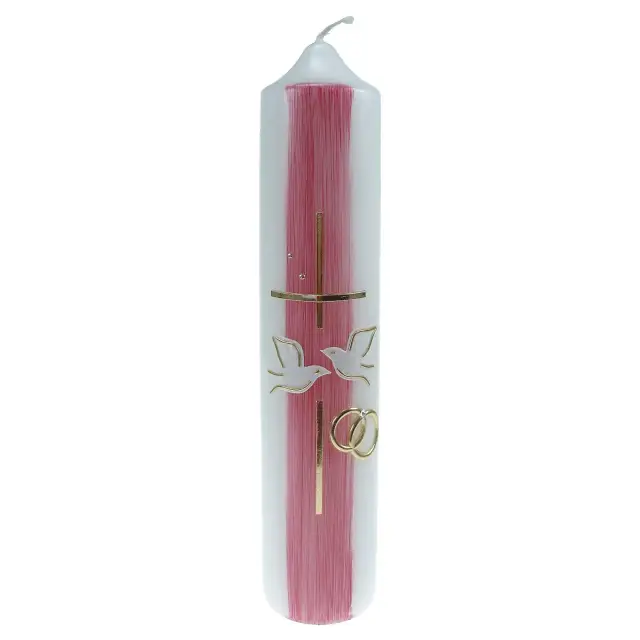 Wedding candle 265 x 60 mm doves / alliances