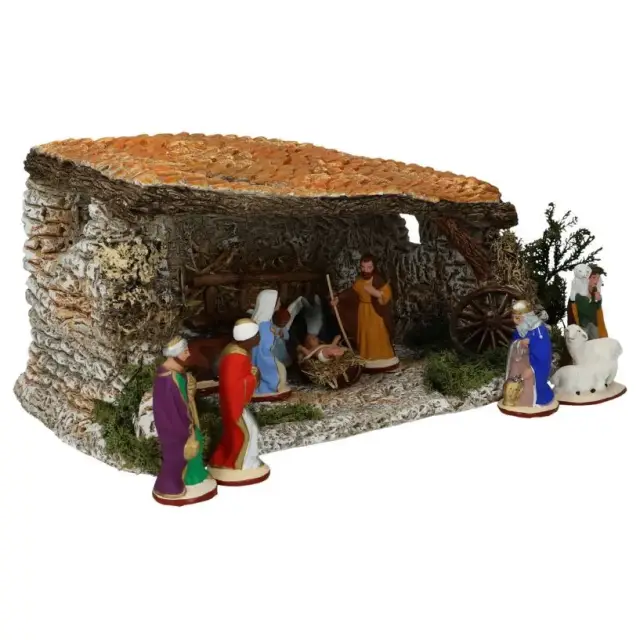 Provencaal santon : set van 11 figuren + stal