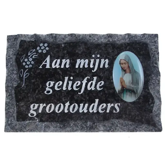 Plaque Cimetiere Aan Mijn Geliefde Grootouders 9x14