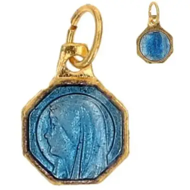Medaille 8 mm - OLV - Verg. Email Blauw
