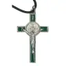 Croix s/cordon St Benoît 5.5 cm Email Vert