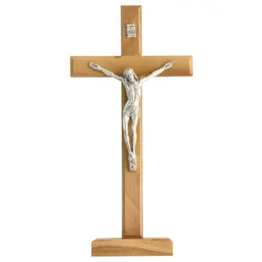 Croix sur base - 27 cm - Bois d'olivier