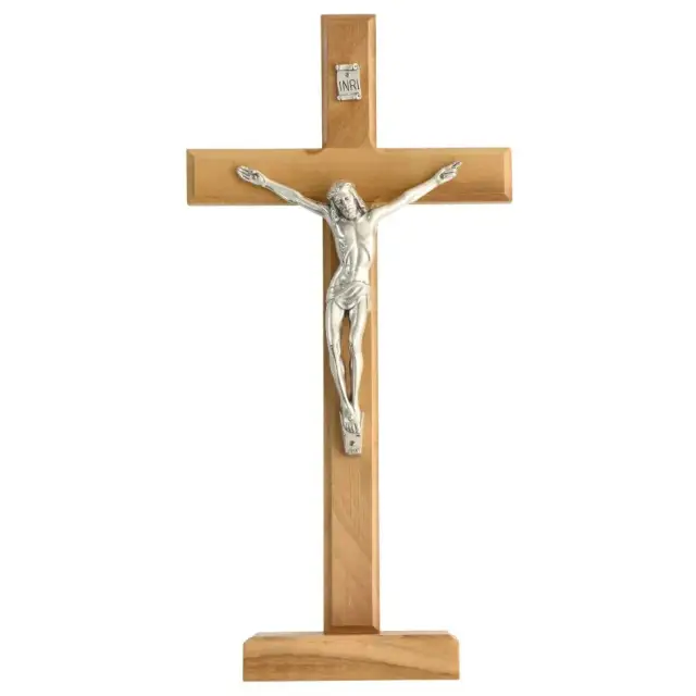 Kruis op voet - 27 cm - Olijvenhout