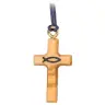 Croix s/cordon - 30 mm - Bois d'olivier