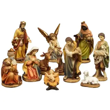Personnages de crèche de Noël - 11 figurines de 15 cm