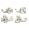 Ange couché + animal - 9.5 X H 4.5 cm - 4 / set
