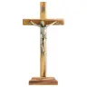 Croix sur base 22 X 8 cm Bois d'olivier