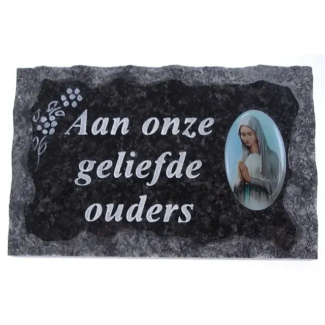 Grafplaat 9X14 cm - Aan onze geliefde ouders