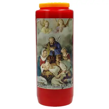 Bougie de neuvaine de Noël rouge