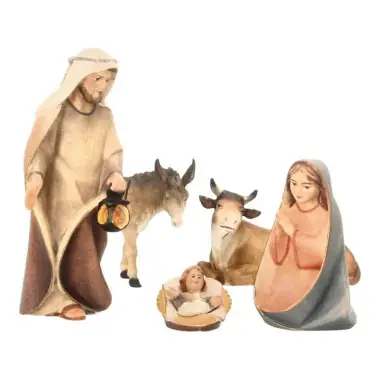 Houten kerststal Komet – kennismakingsset 5 figuren 12 cm