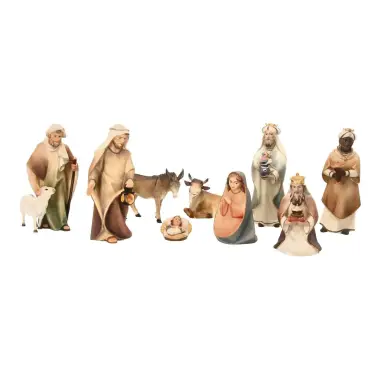 Houten kerststal Komet – Tradition set 9 figuren 12 cm