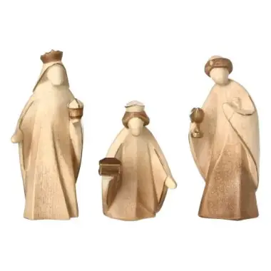 Crèche de Noël en bois Aram 10 cm : 3 Rois mages