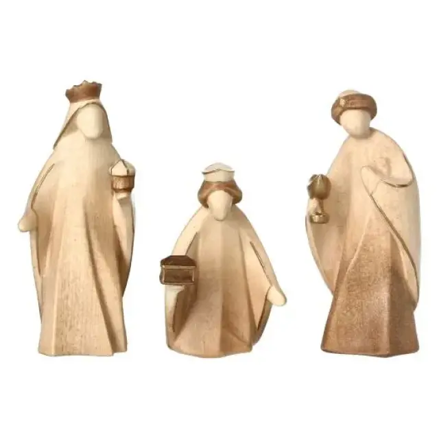 Crèche de Noël en bois Aram 10 cm : 3 Rois mages