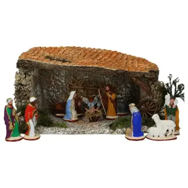 Provencaal santon : set van 11 figuren + stal