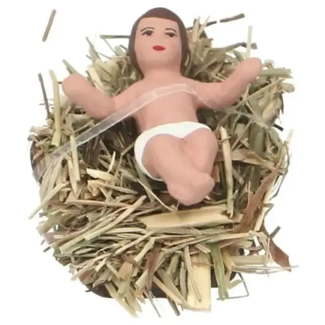 Provençaalse kerststal met 5 santons van 7 cm – Santons Gâteau