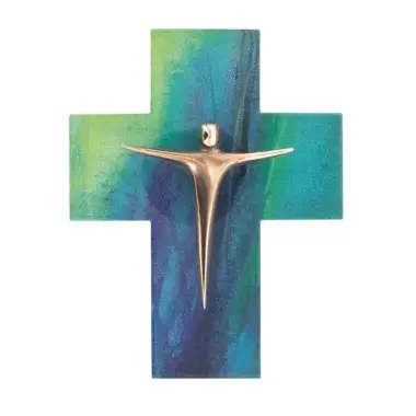 wall cross Glass 11.5 X 14.5 Cm Bronze