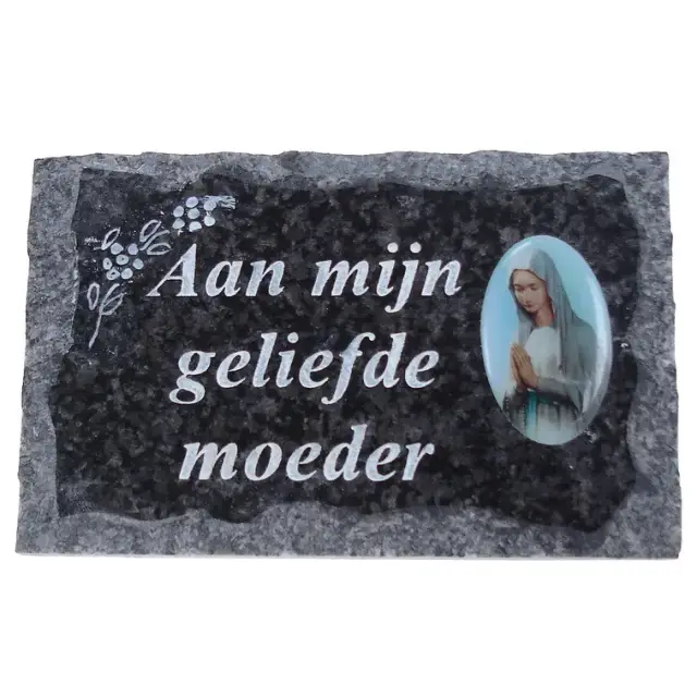 Grafplaat 9X14cm Aan mijn geliefde moeder