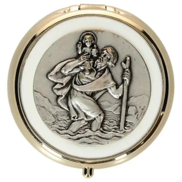 Pillbox St Christopher Diam 5 cm