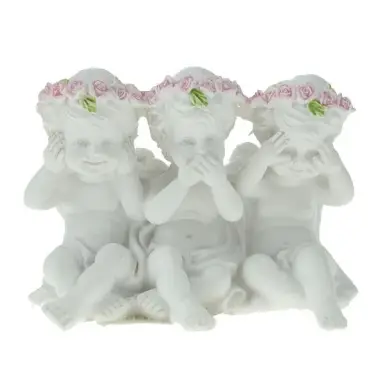 Trio anges sagesse / assis - 6 cm