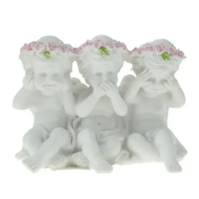 Trio anges sagesse / assis - 6 cm