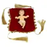 Baby Jesus 10 x 7 cm cushion red 13 x 13 cm